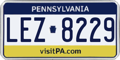 PA license plate LEZ8229