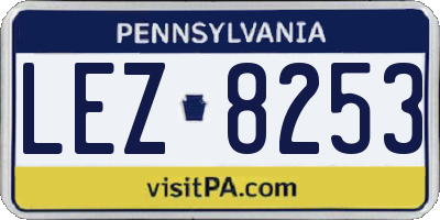 PA license plate LEZ8253
