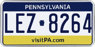 PA license plate LEZ8264