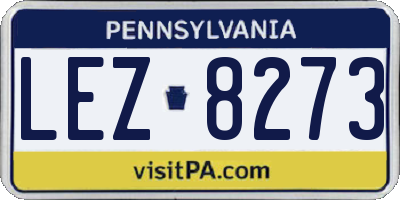PA license plate LEZ8273