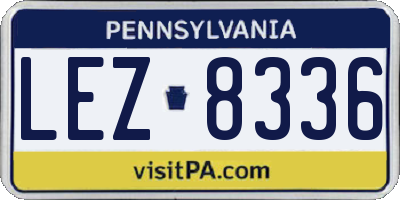 PA license plate LEZ8336
