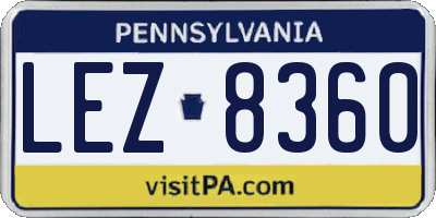 PA license plate LEZ8360