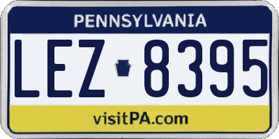 PA license plate LEZ8395