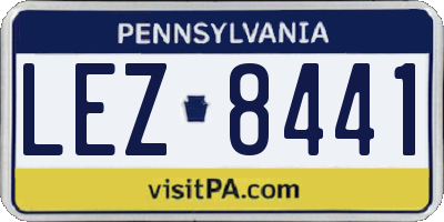 PA license plate LEZ8441