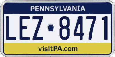 PA license plate LEZ8471