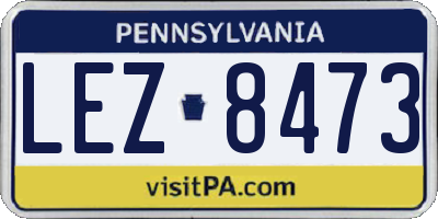 PA license plate LEZ8473
