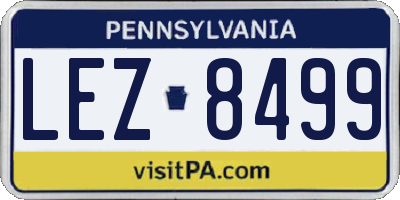 PA license plate LEZ8499