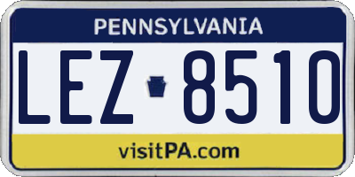 PA license plate LEZ8510