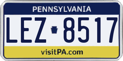 PA license plate LEZ8517