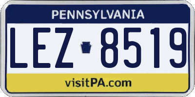 PA license plate LEZ8519