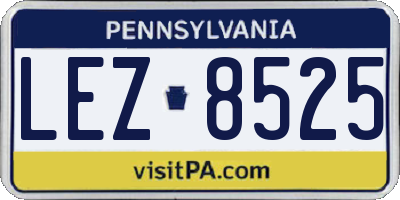 PA license plate LEZ8525