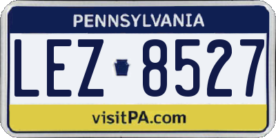 PA license plate LEZ8527