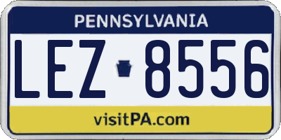 PA license plate LEZ8556