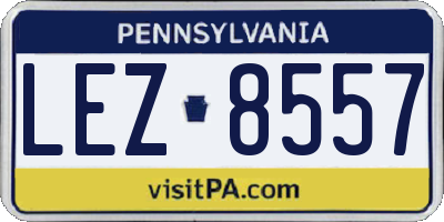 PA license plate LEZ8557