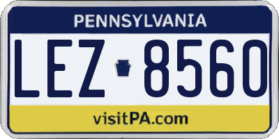 PA license plate LEZ8560