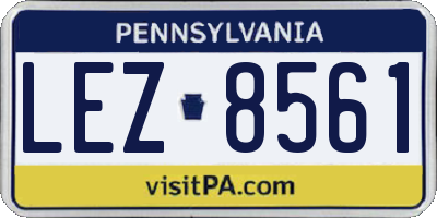 PA license plate LEZ8561