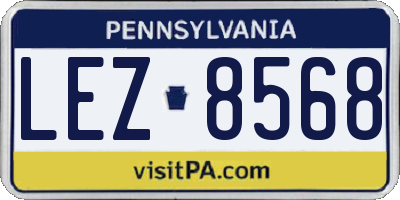 PA license plate LEZ8568