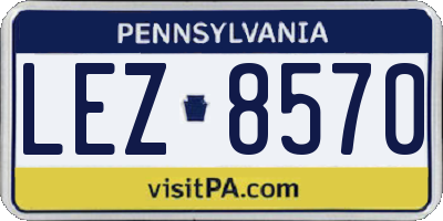 PA license plate LEZ8570