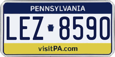 PA license plate LEZ8590
