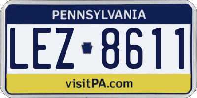 PA license plate LEZ8611