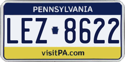 PA license plate LEZ8622