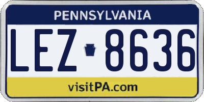 PA license plate LEZ8636