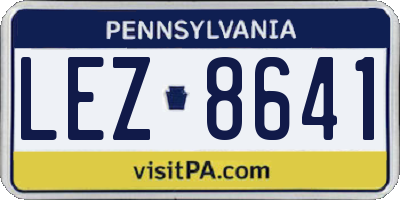 PA license plate LEZ8641