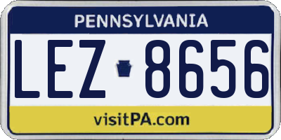 PA license plate LEZ8656