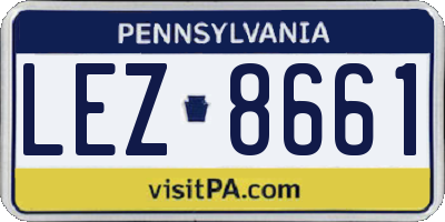 PA license plate LEZ8661