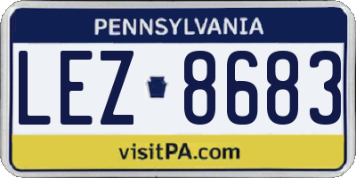 PA license plate LEZ8683