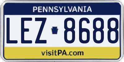 PA license plate LEZ8688