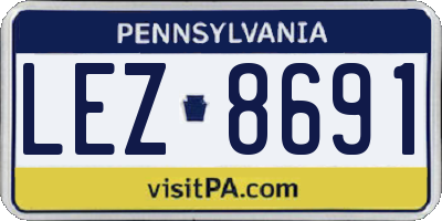 PA license plate LEZ8691