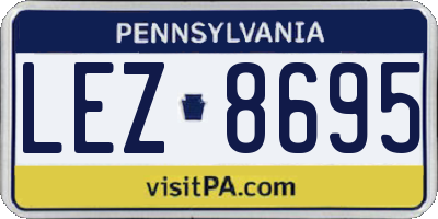 PA license plate LEZ8695
