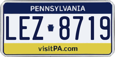 PA license plate LEZ8719