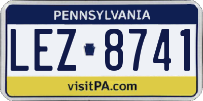 PA license plate LEZ8741