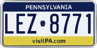 PA license plate LEZ8771