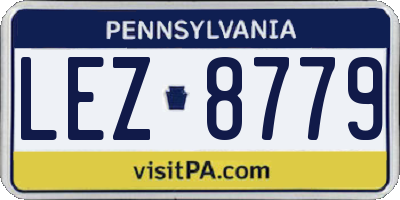 PA license plate LEZ8779