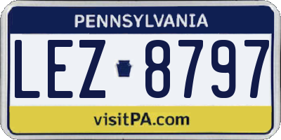 PA license plate LEZ8797