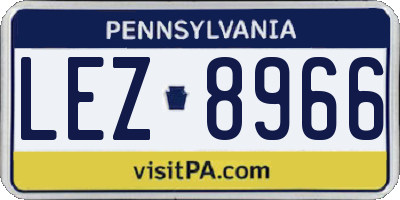 PA license plate LEZ8966