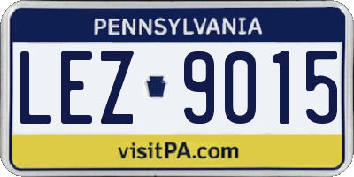 PA license plate LEZ9015