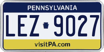 PA license plate LEZ9027