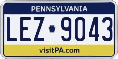 PA license plate LEZ9043