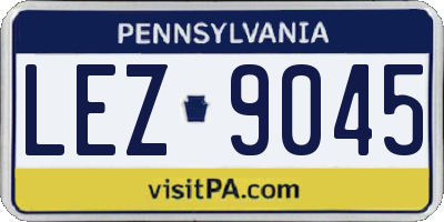 PA license plate LEZ9045