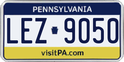 PA license plate LEZ9050