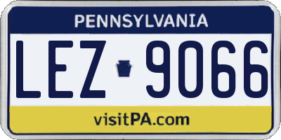 PA license plate LEZ9066