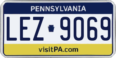 PA license plate LEZ9069