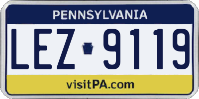 PA license plate LEZ9119