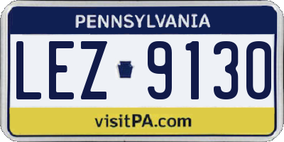 PA license plate LEZ9130