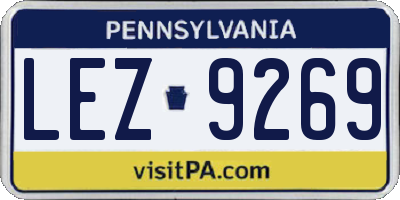 PA license plate LEZ9269