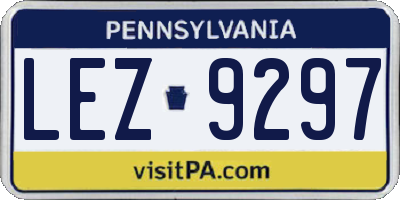 PA license plate LEZ9297